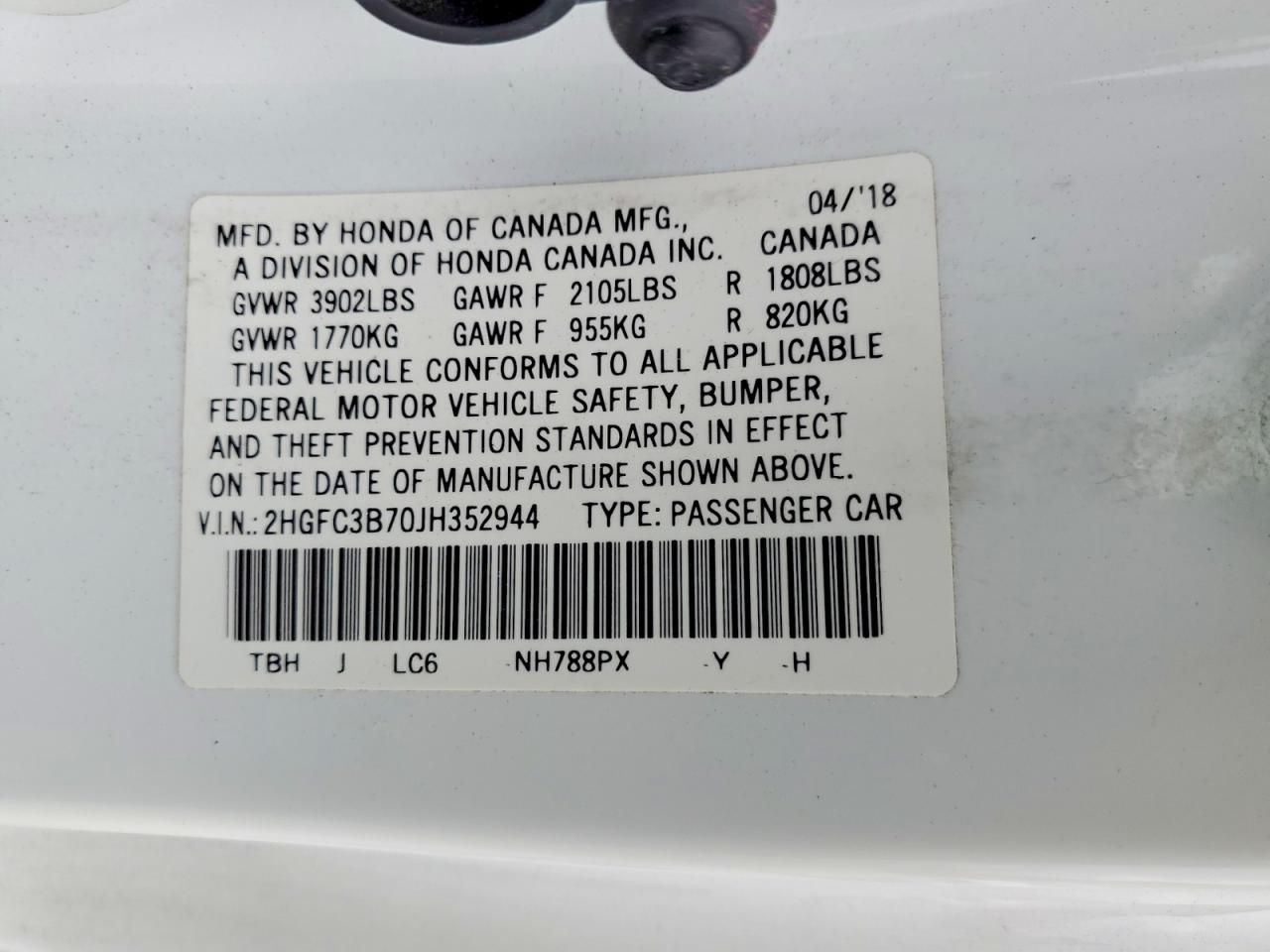 2018 Honda Civic Exl - zdjęcie 12