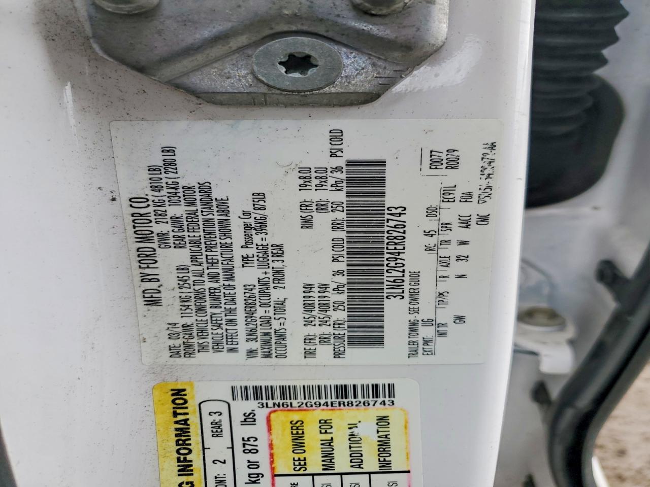 2014 Lincoln Townhouse Mkz - zdjęcie 12