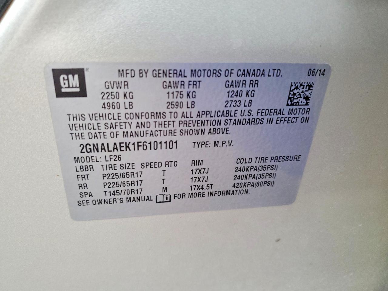 2015 Chevrolet Equinox Ls - zdjęcie 12