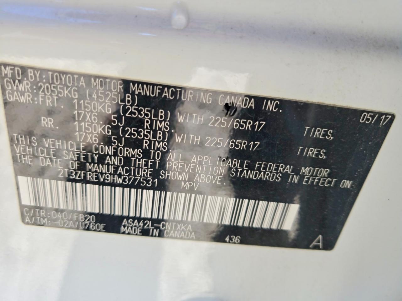 2017 Toyota Rav4 Le - zdjęcie 13