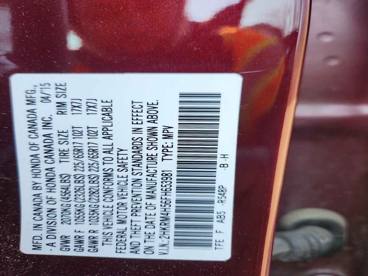 2015 Honda Cr-V Ex - zdjęcie 13