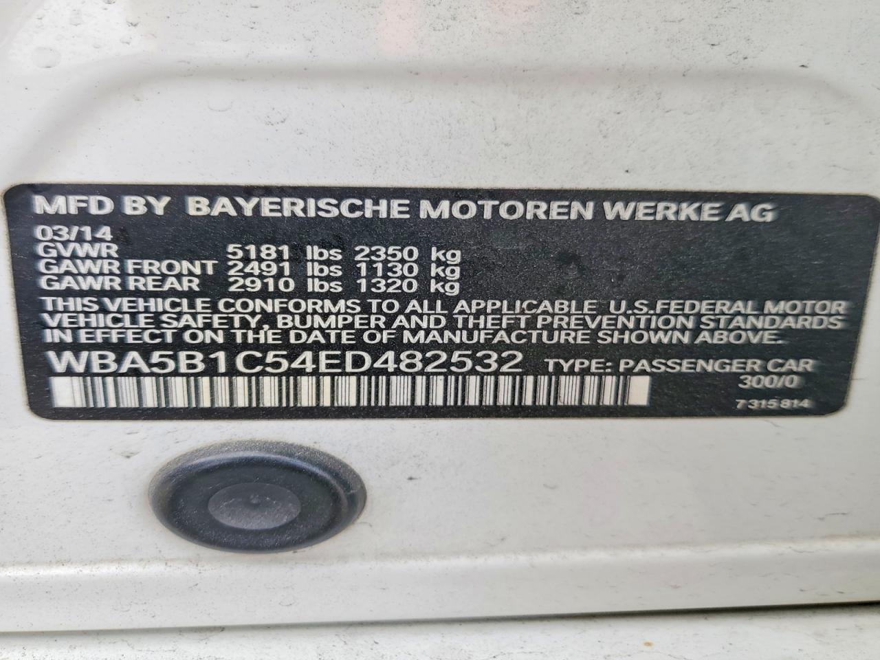 2014 BMW 535 I - zdjęcie 12