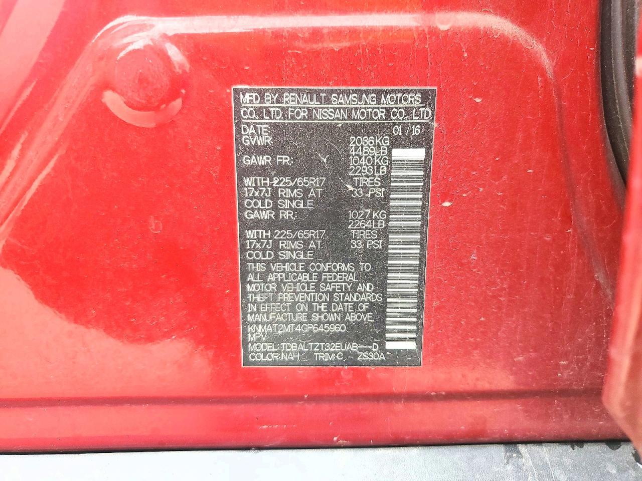 2016 Nissan Rogue Sv - zdjęcie 13