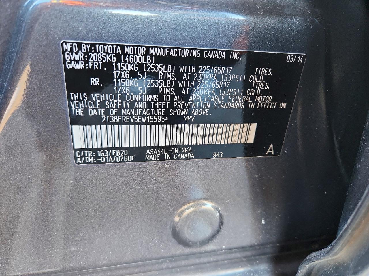 2014 Toyota Rav4 Le - zdjęcie 14