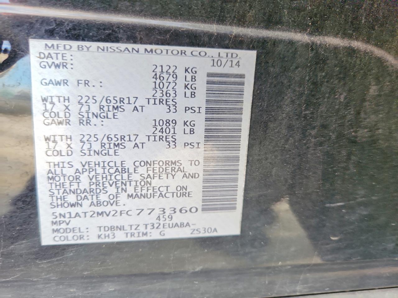 2015 Nissan Rogue Sv - zdjęcie 13