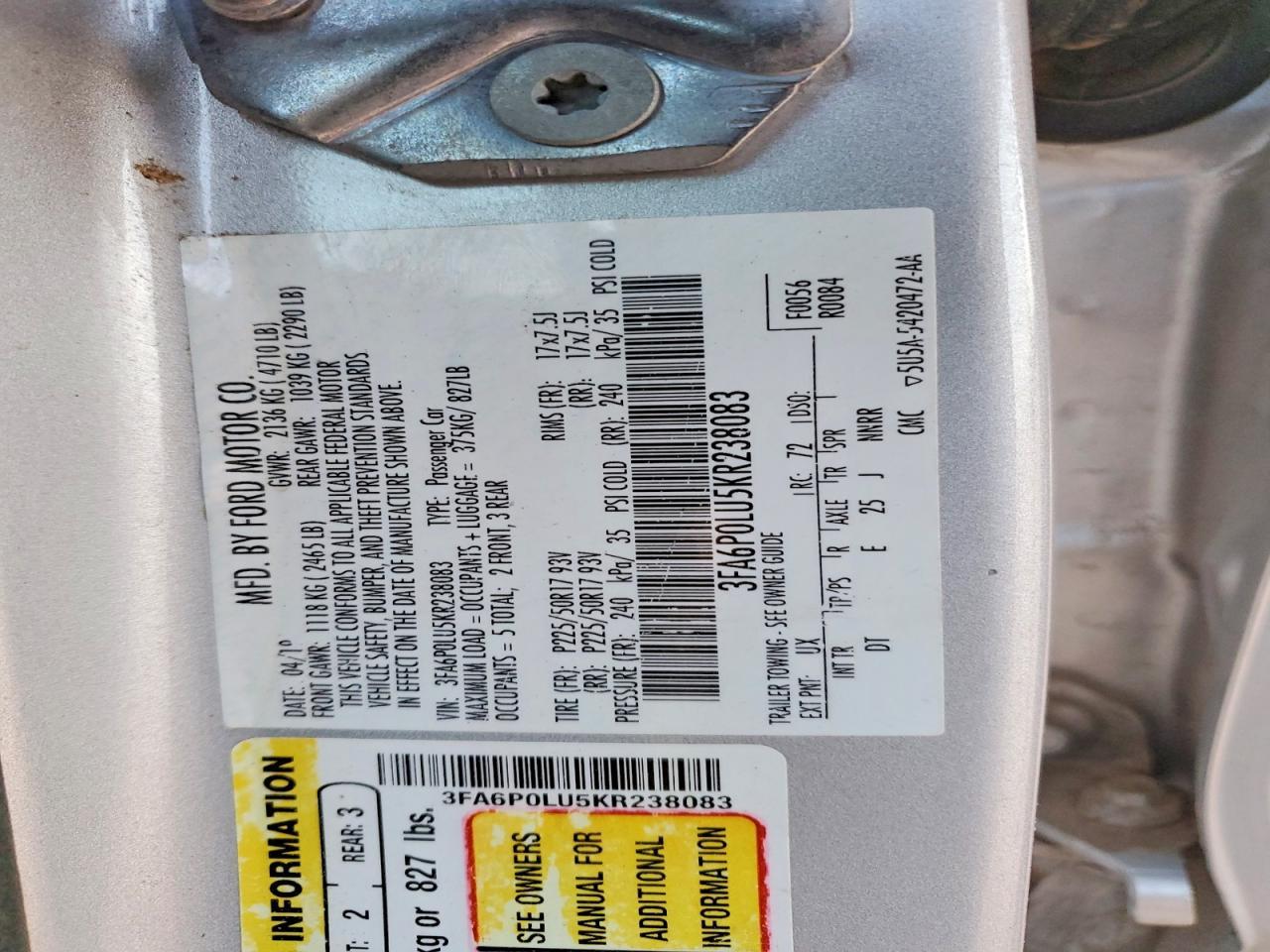 2019 Ford Fusion Se - zdjęcie 12