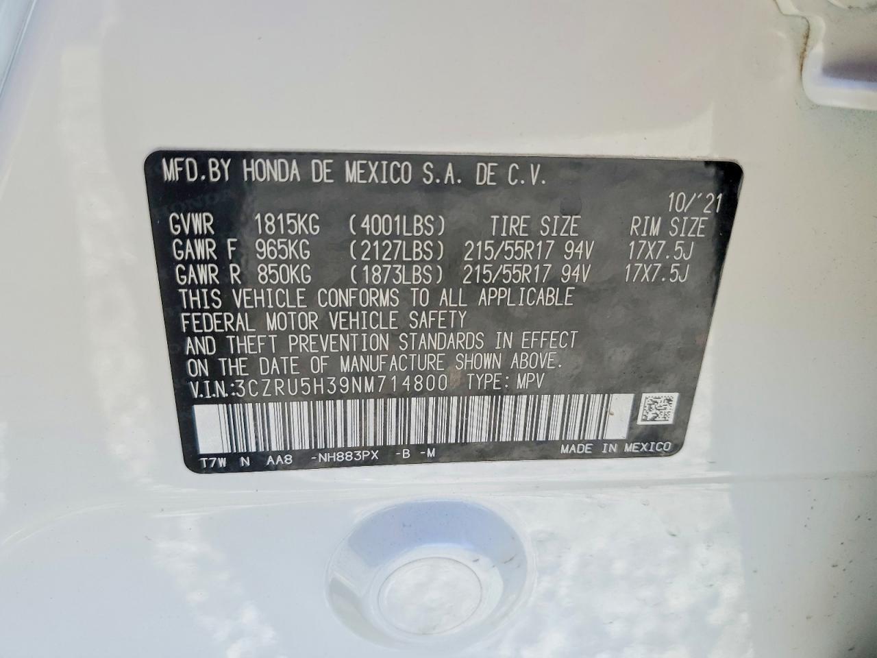2022 Honda Hr-V Lx - zdjęcie 13