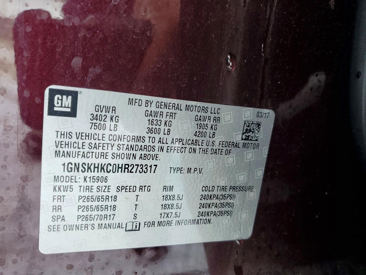 2017 Chevrolet Suburban K1500 Lt - zdjęcie 13