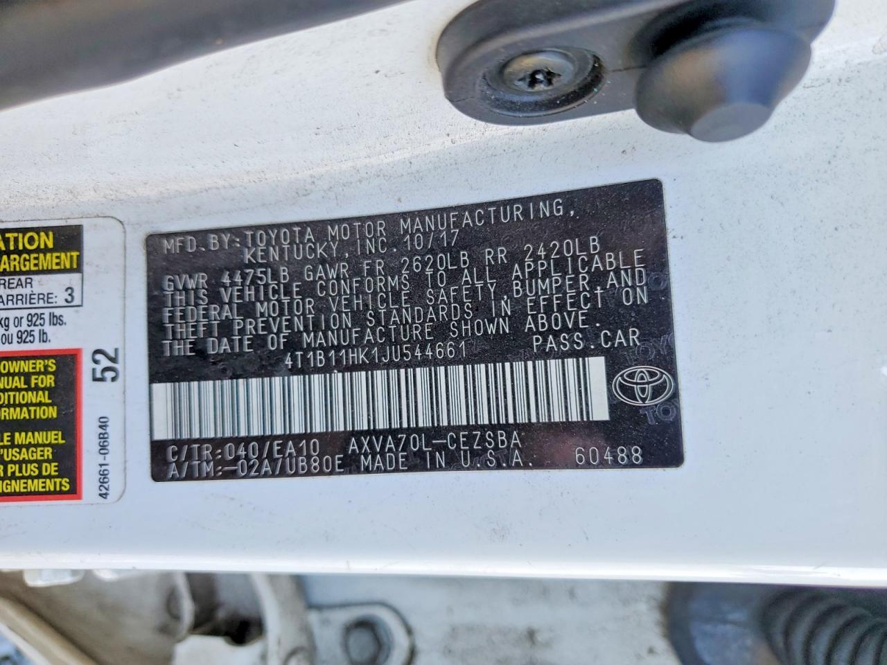 2018 Toyota Camry Se - zdjęcie 12