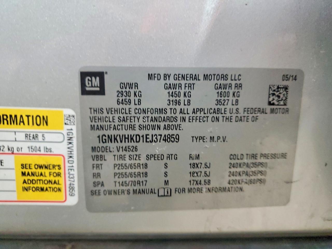 2014 Chevrolet Traverse Lt - zdjęcie 13