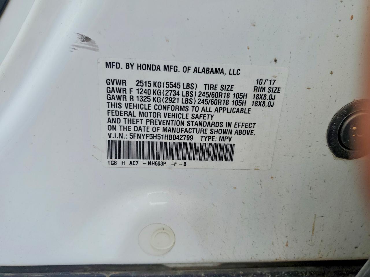 2017 Honda Pilot Exl - zdjęcie 12