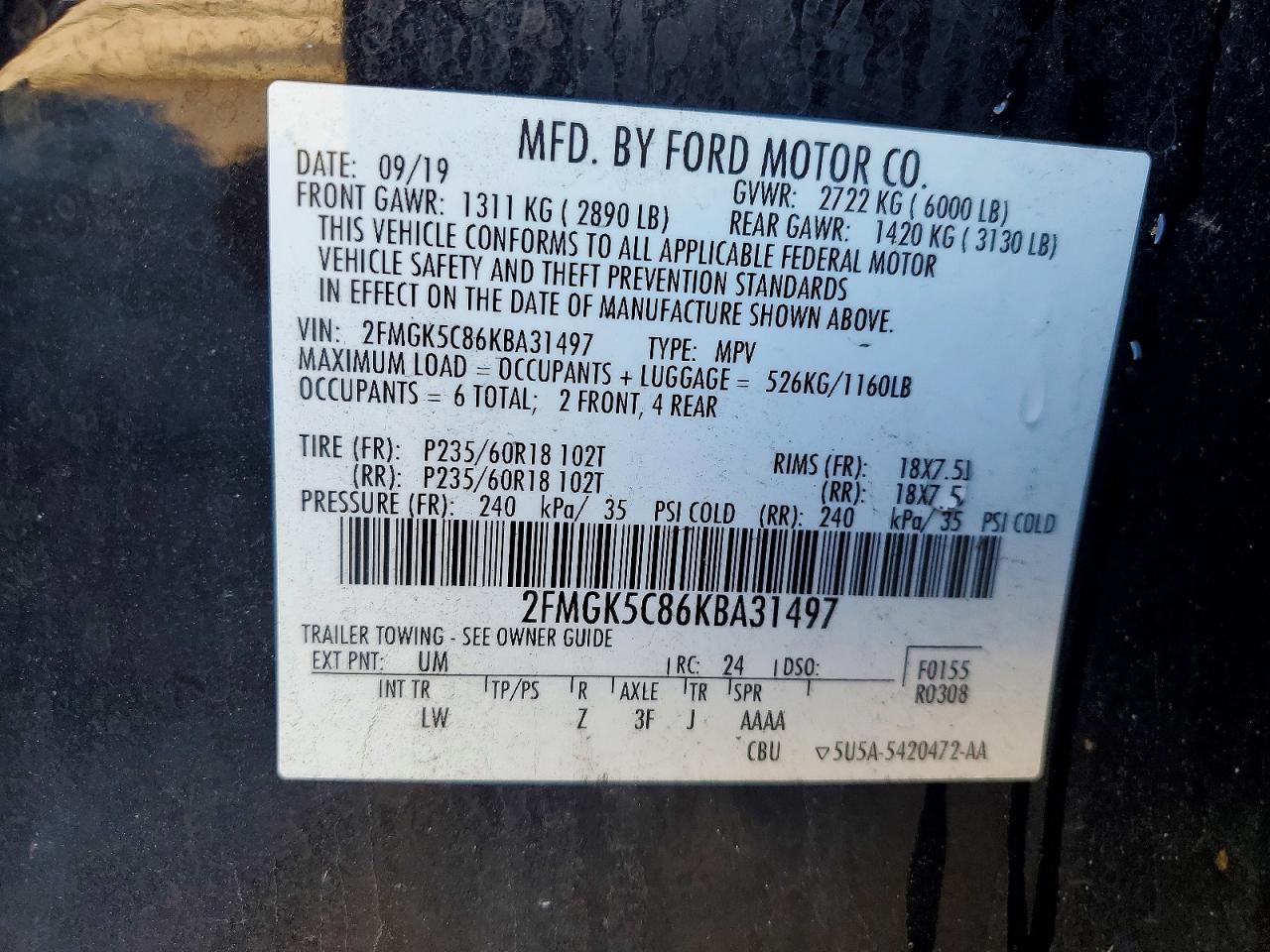 2019 Ford Flex Sel - zdjęcie 14