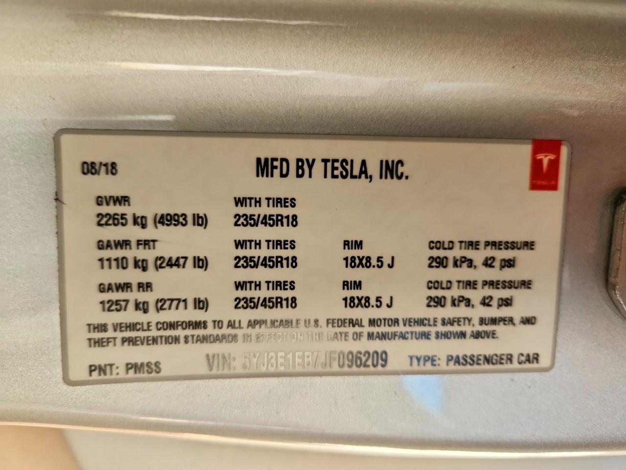 2018 Tesla Model 3 - zdjęcie 12