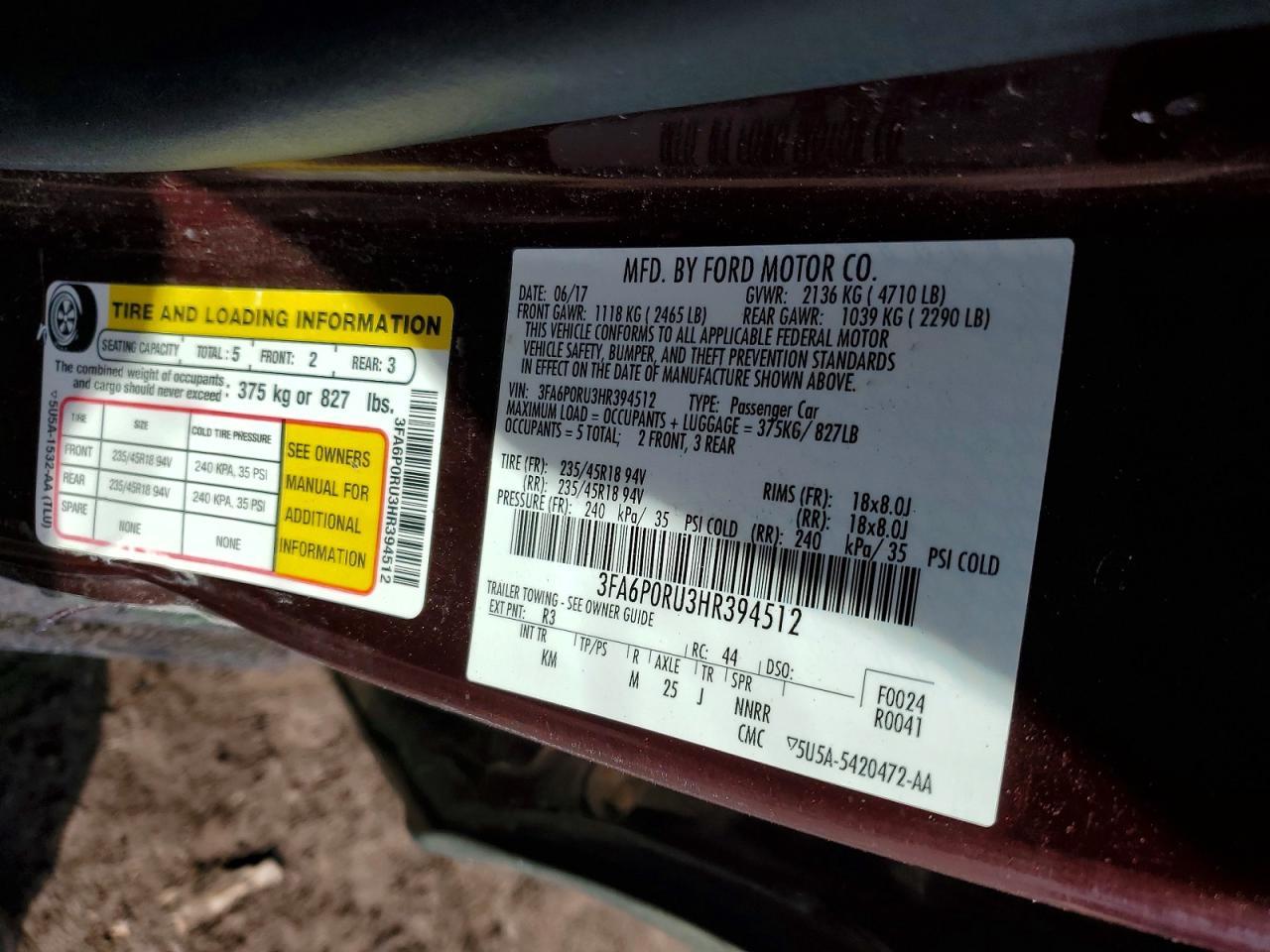 2017 Ford Fusion Titanium Hev - zdjęcie 12