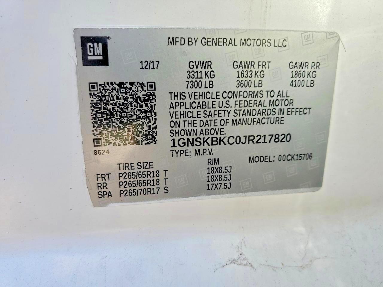 2018 Chevrolet Tahoe K1500 Lt - zdjęcie 13