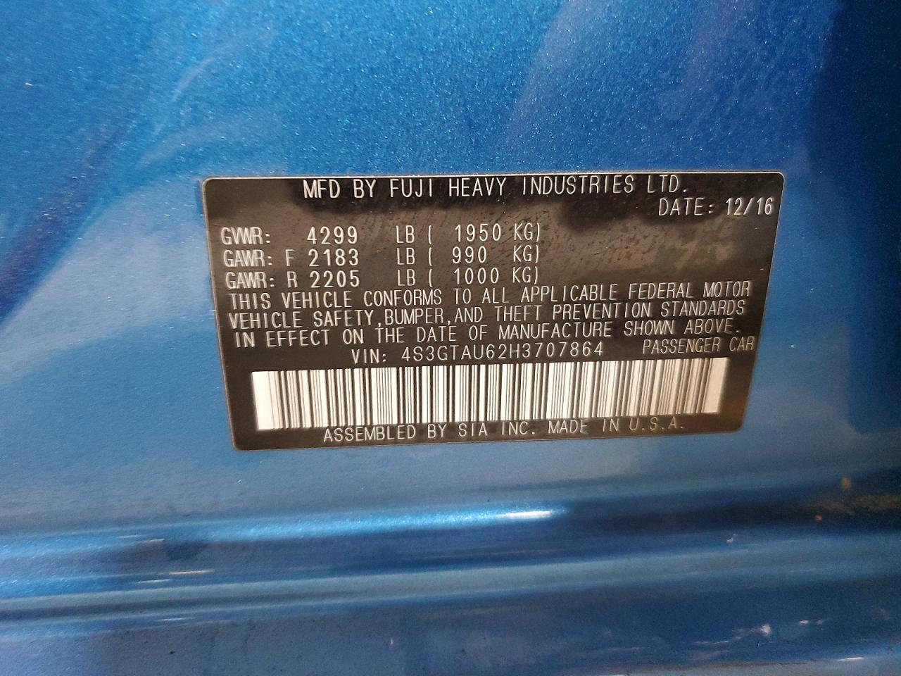 2017 Subaru Impreza Limited - zdjęcie 12