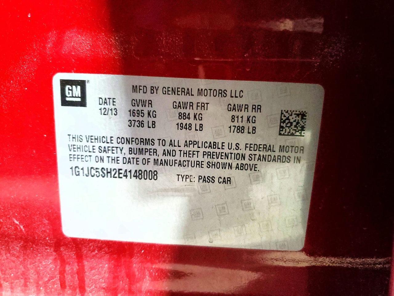 2014 Chevrolet Sonic Lt - zdjęcie 13