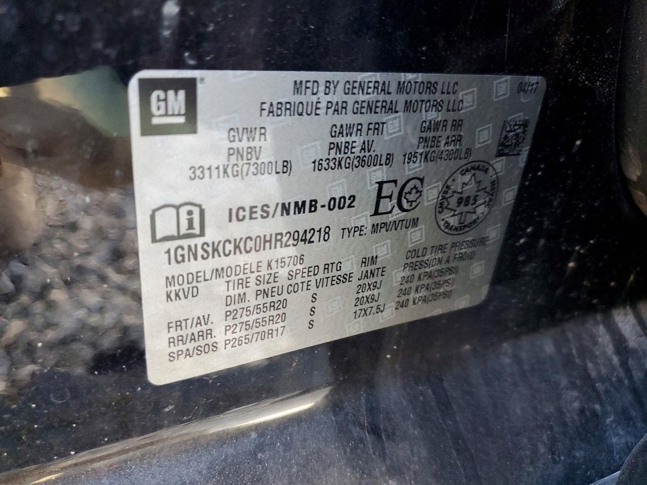 2017 Chevrolet Tahoe K1500 Premier - zdjęcie 13