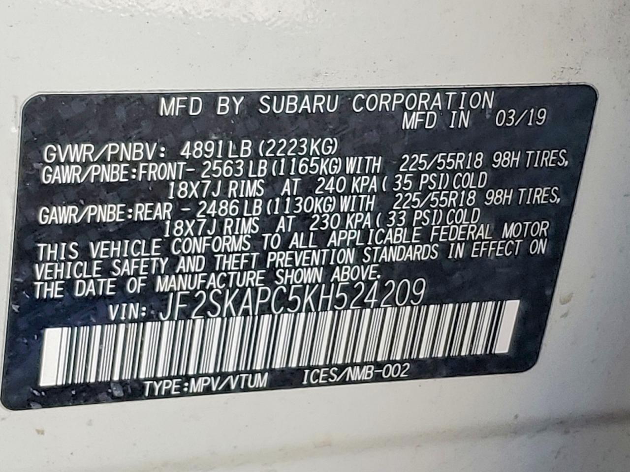 2019 Subaru Forester Sport - zdjęcie 13