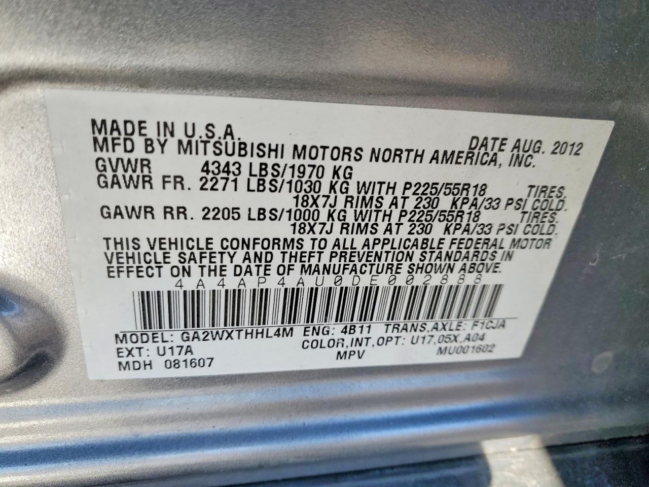 2013 Mitsubishi Outlander Sport Se - zdjęcie 12