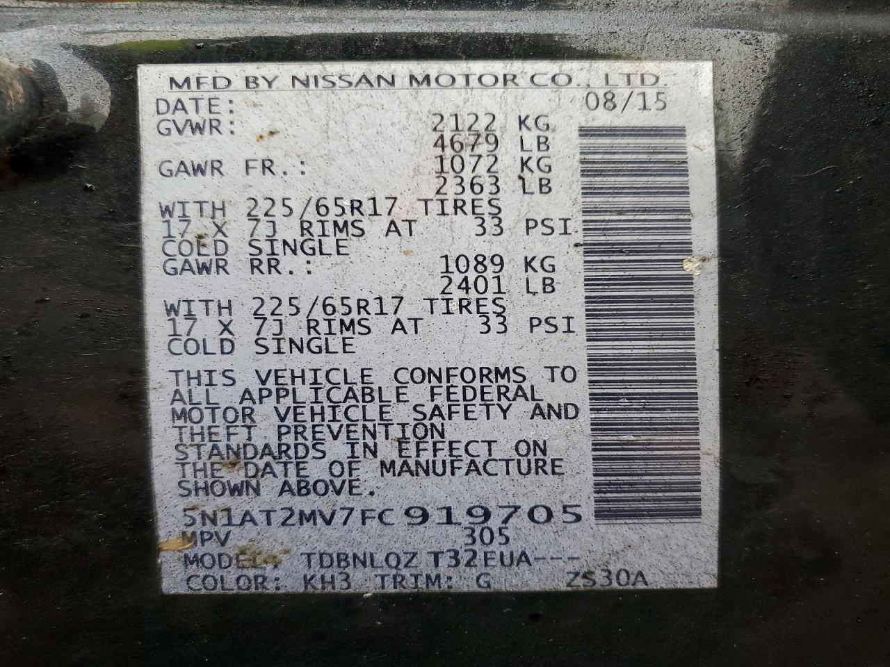 2015 Nissan Rogue Sv - zdjęcie 13