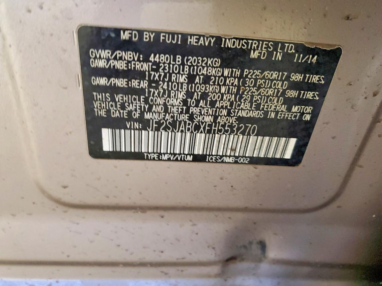 2015 Subaru Forester 2.5I - zdjęcie 13