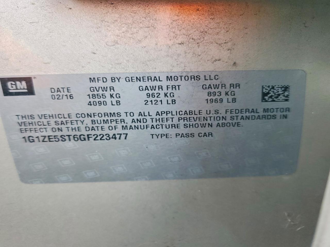 2016 Chevrolet Malibu Lt - zdjęcie 12