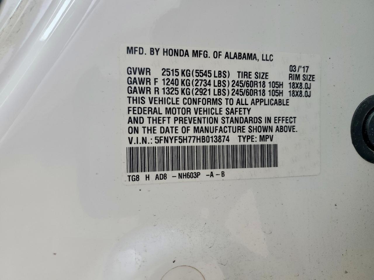 2017 Honda Pilot Exln - zdjęcie 12