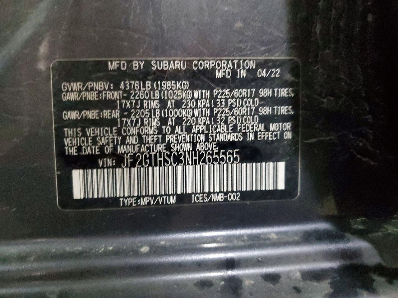 2022 Subaru Crosstrek Sport - zdjęcie 12