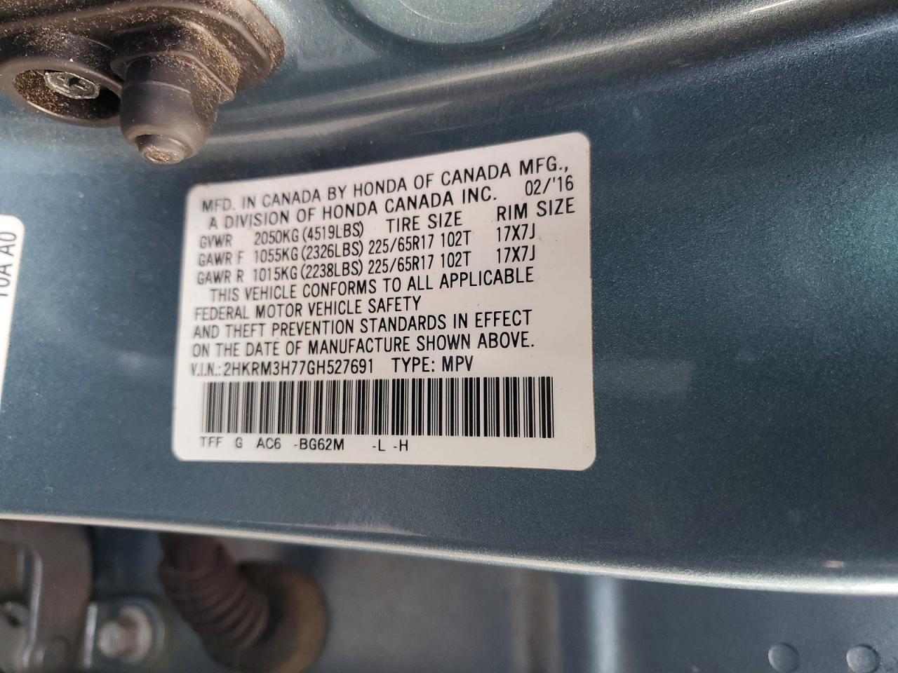 2016 Honda Cr-V Exl - zdjęcie 13