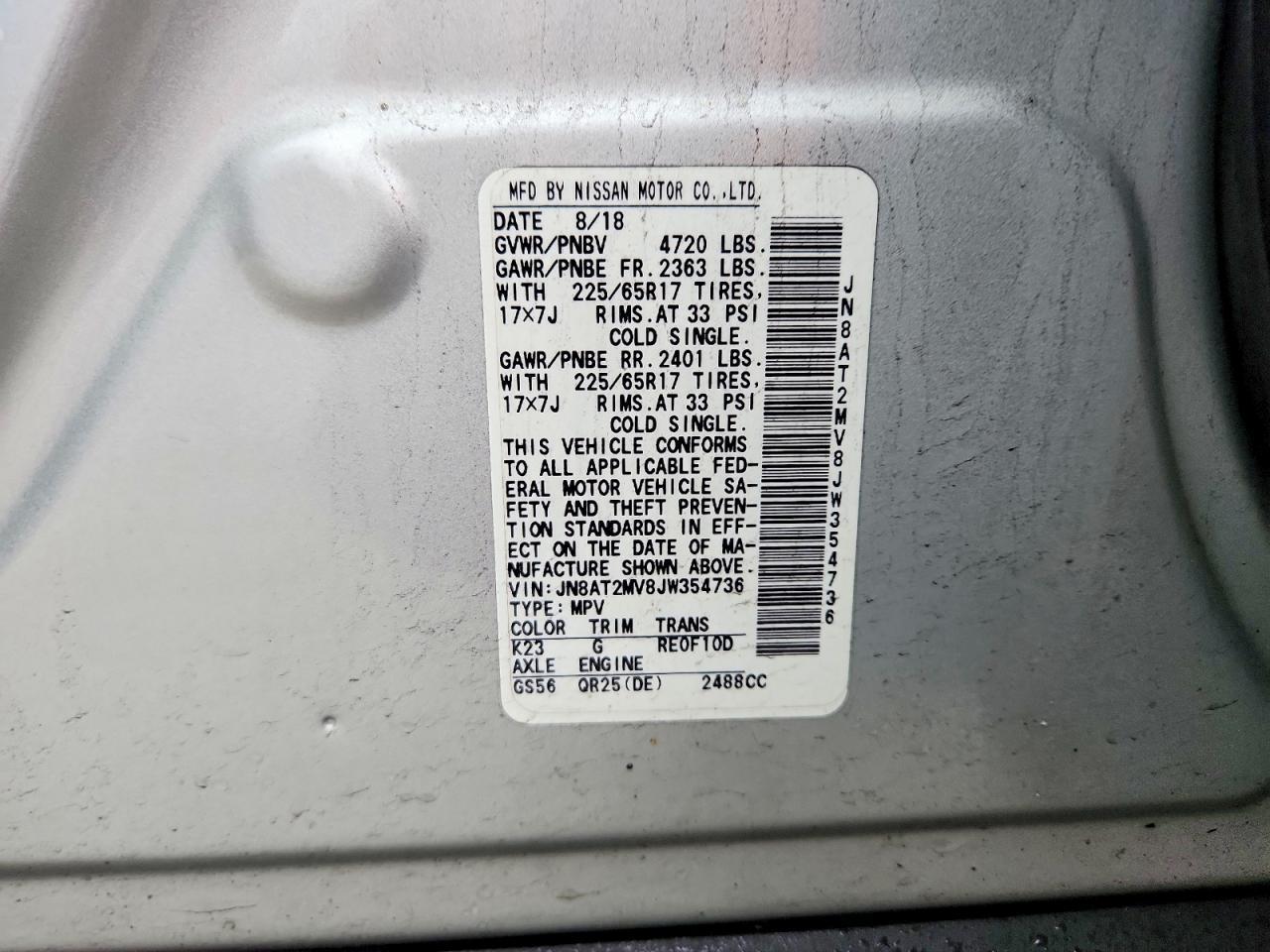 2018 Nissan Rogue Sv - zdjęcie 13