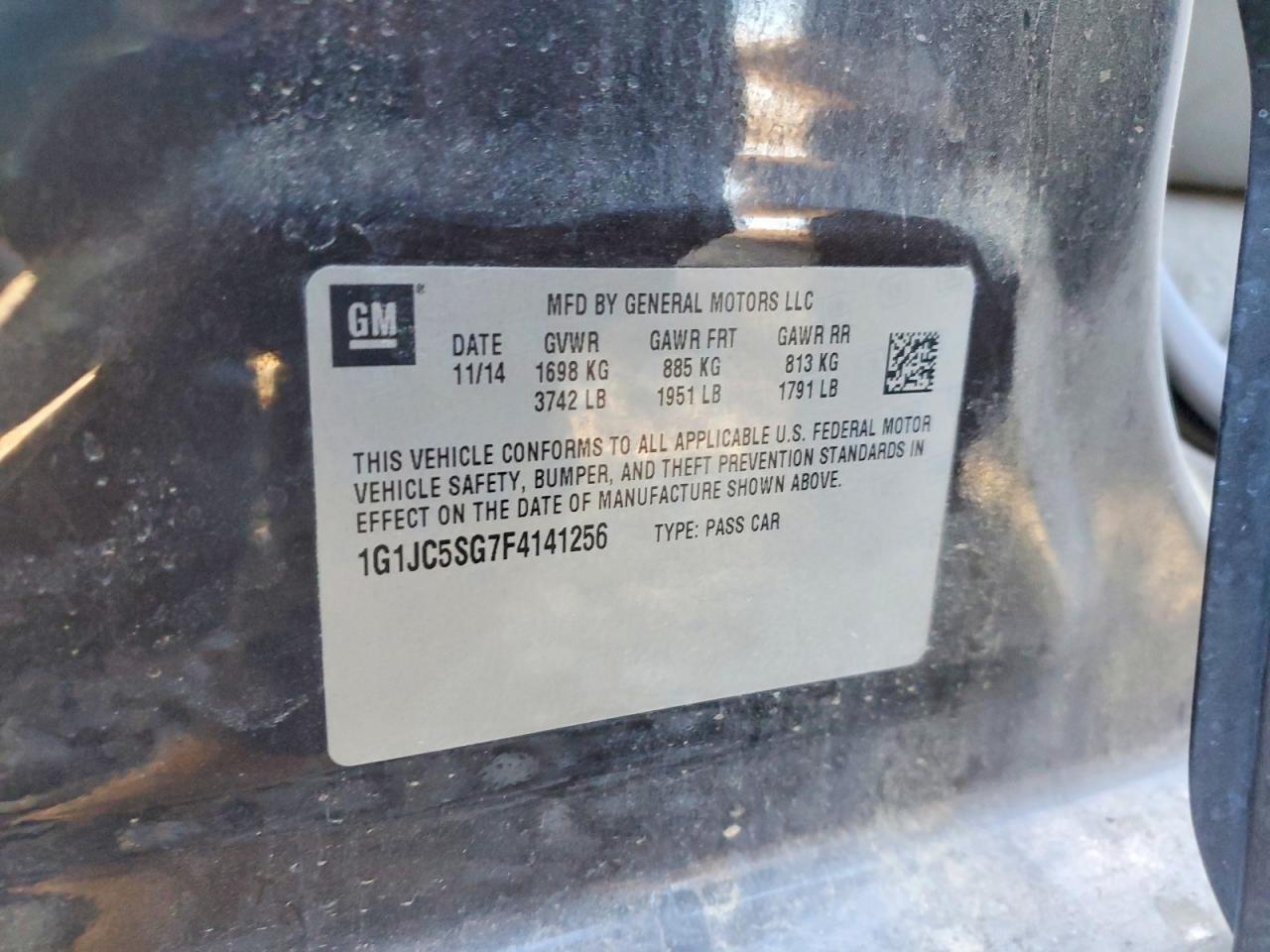 2015 Chevrolet Sonic Lt - zdjęcie 12