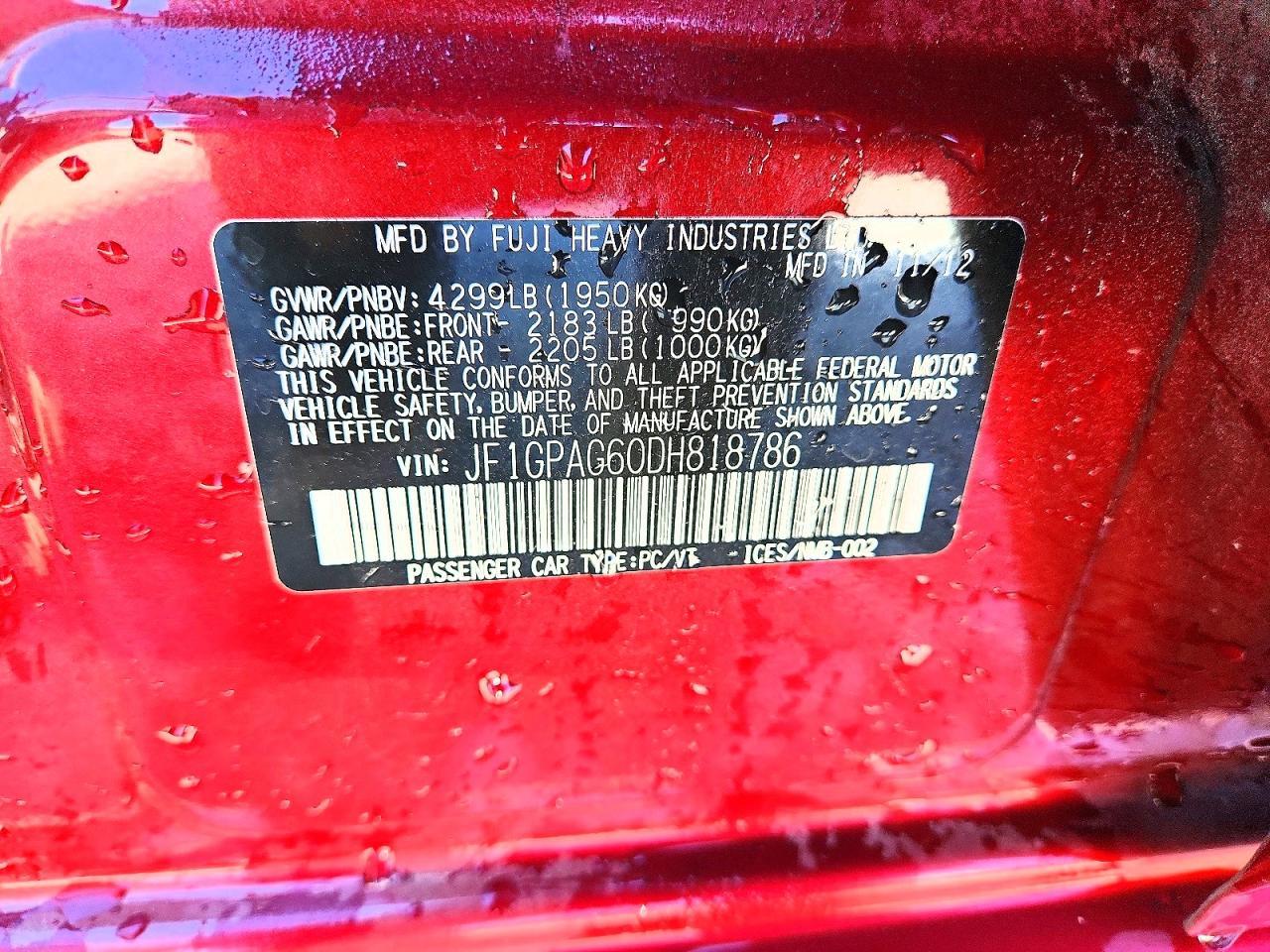 2013 Subaru Impreza Limited - zdjęcie 12