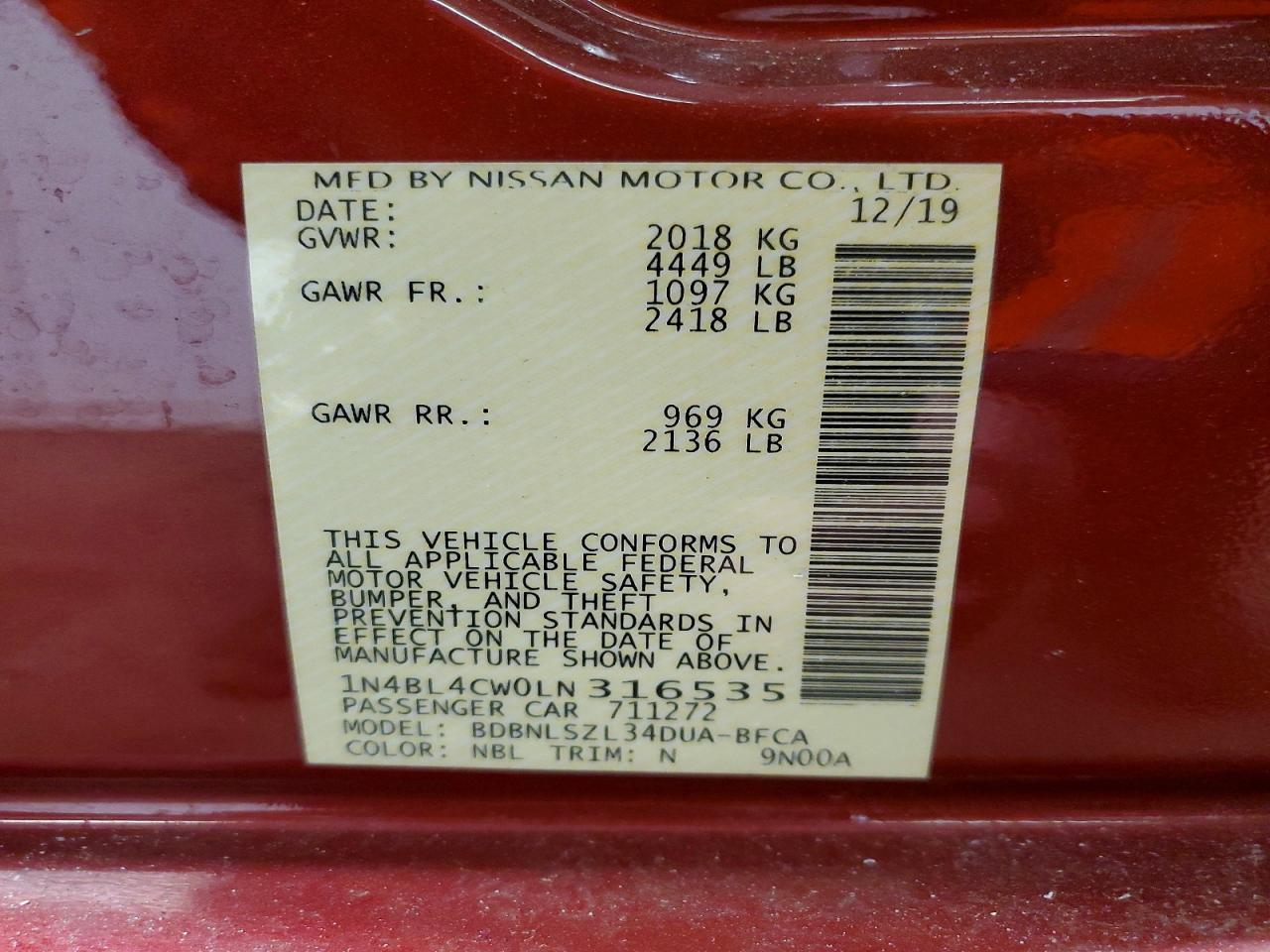 2020 Nissan Altima Sr - zdjęcie 12