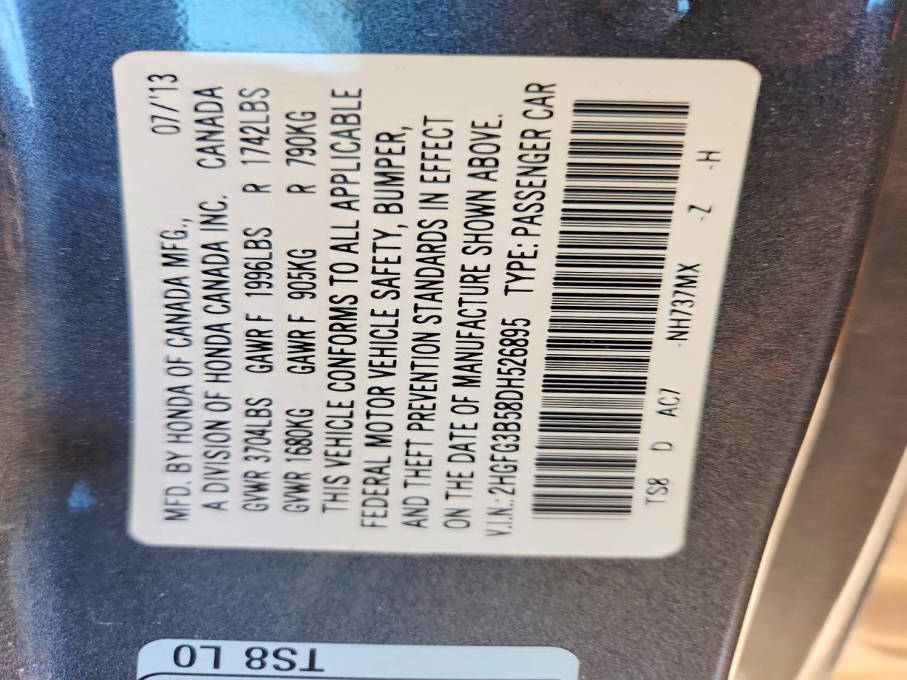 2013 Honda Civic Lx - zdjęcie 12