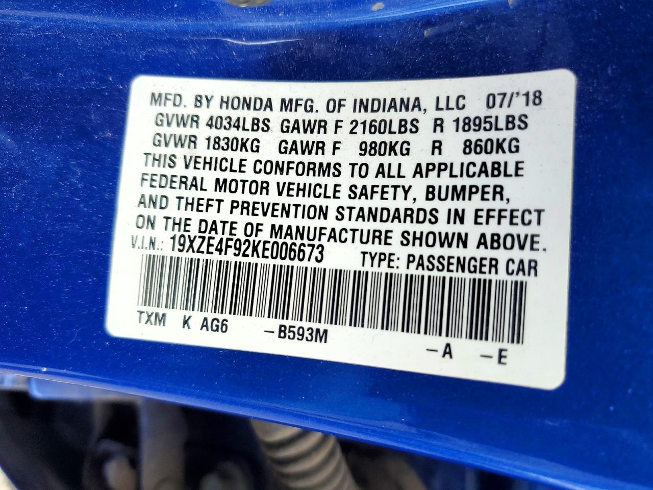 2019 Honda Insight Touring - zdjęcie 12