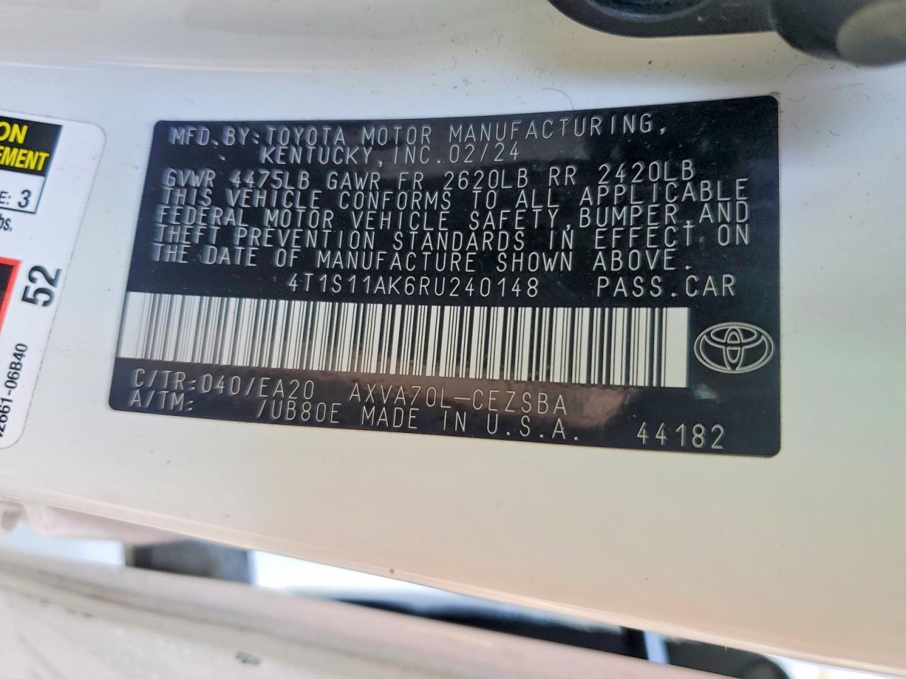 2024 Toyota Camry Se - zdjęcie 12