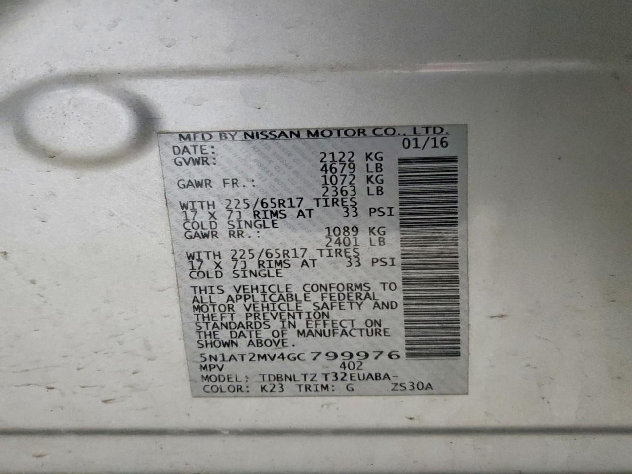 2016 Nissan Rogue Sv - zdjęcie 14