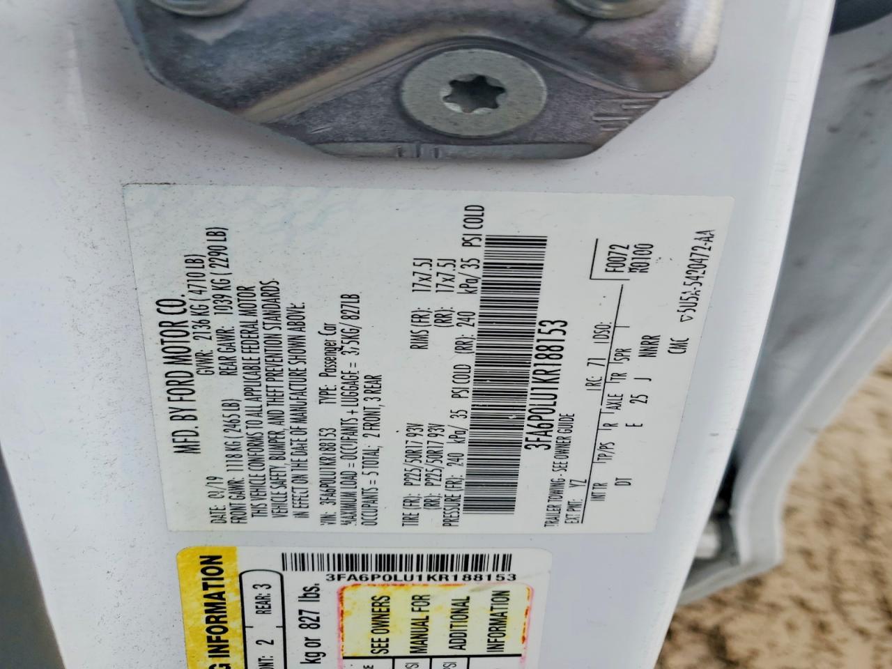 2019 Ford Fusion Se - zdjęcie 12