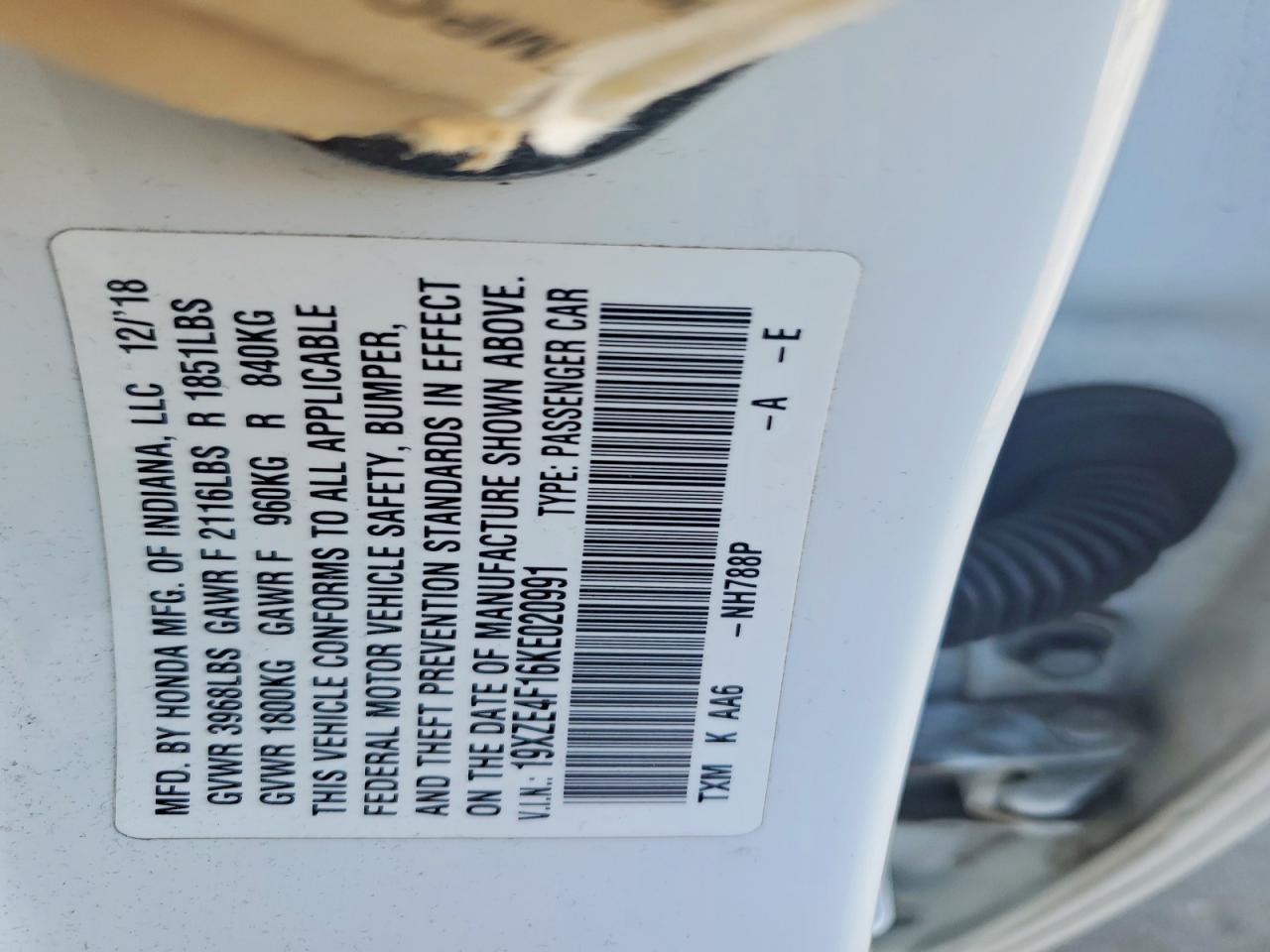 2019 Honda Insight Lx - zdjęcie 12