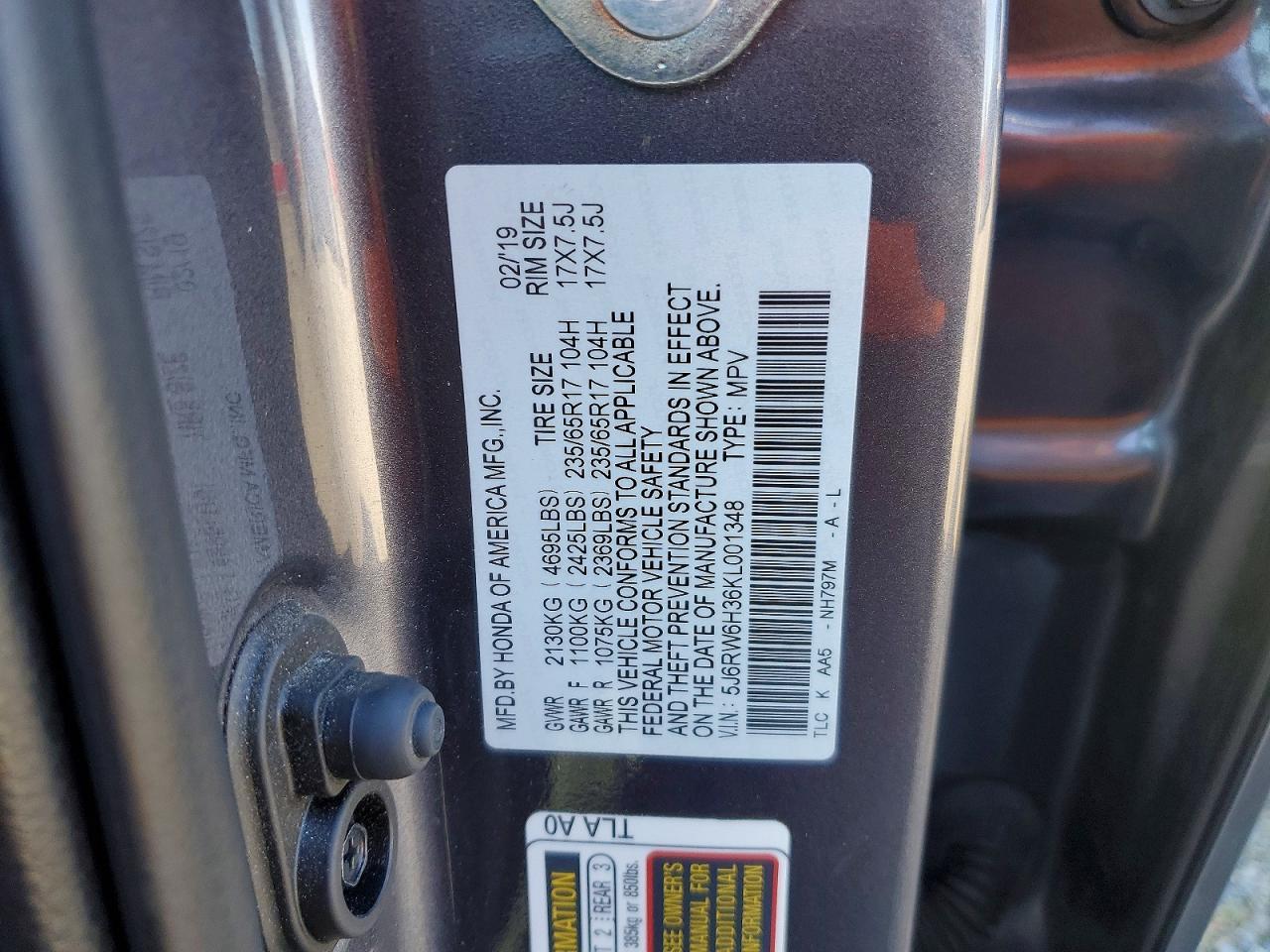 2019 Honda Cr-V Lx - zdjęcie 12