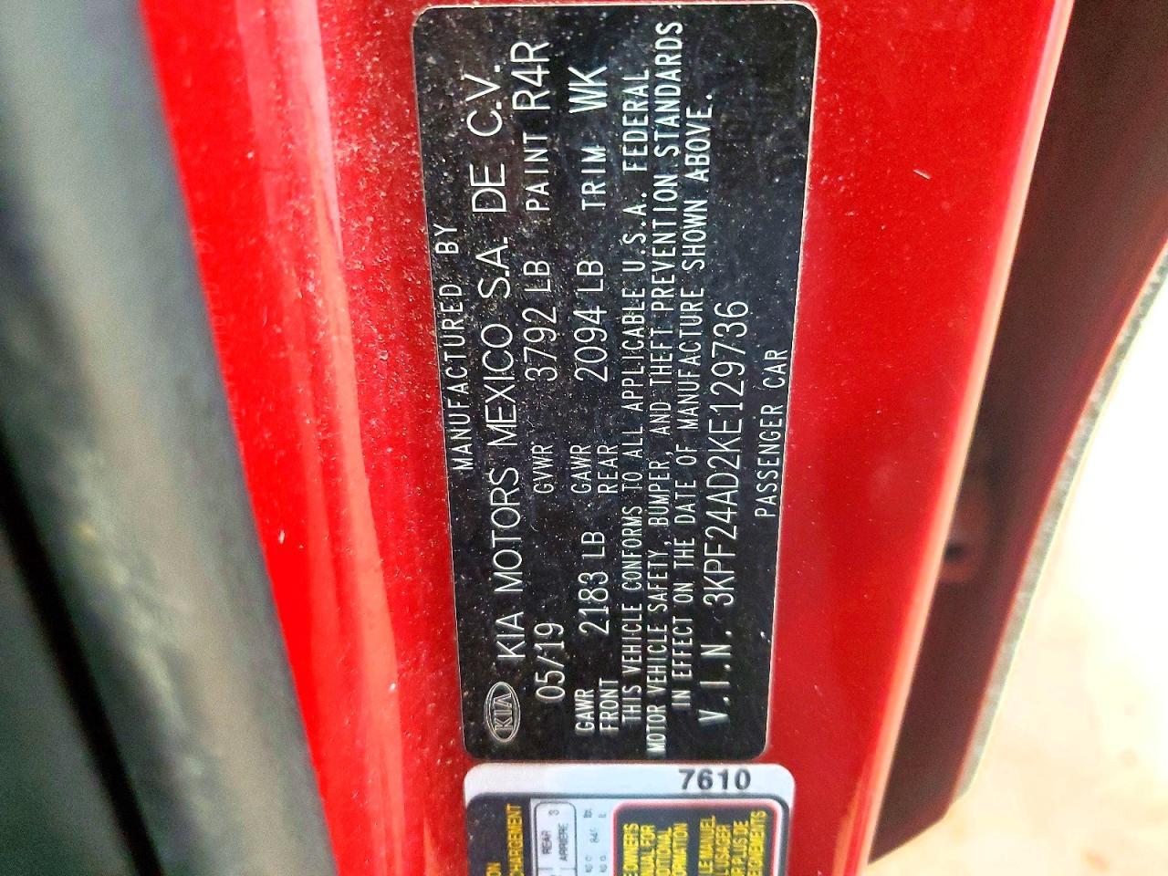 2019 Kia Forte Lxs - zdjęcie 12