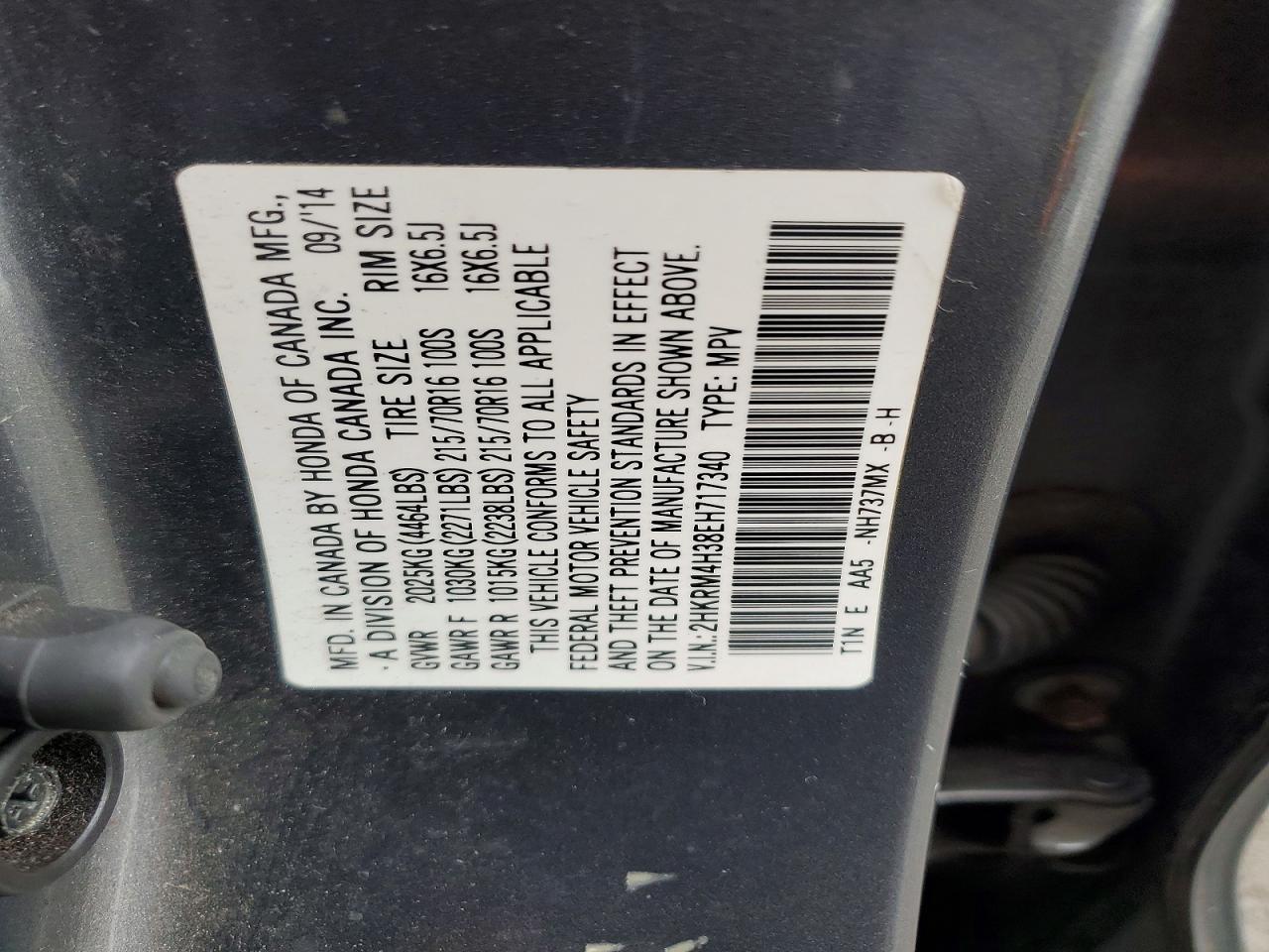 2014 Honda Cr-V Lx - zdjęcie 13