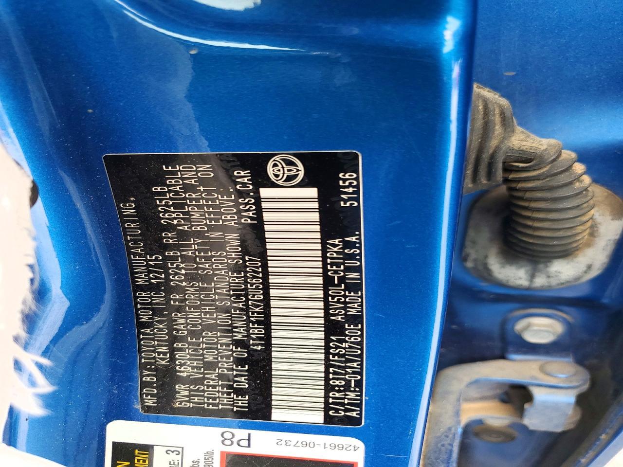 2016 Toyota Camry Le - zdjęcie 12