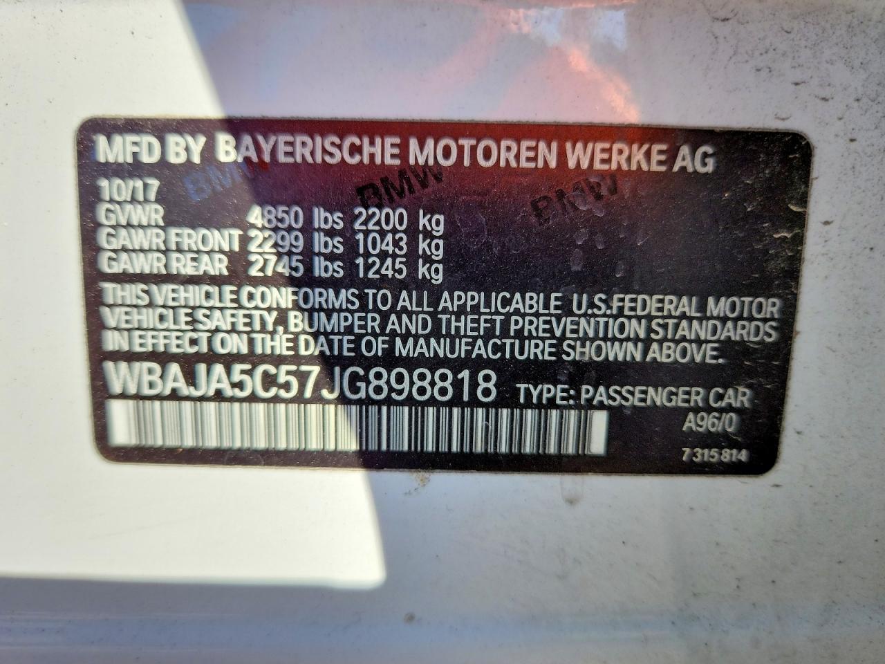 2018 BMW 530 I - zdjęcie 12