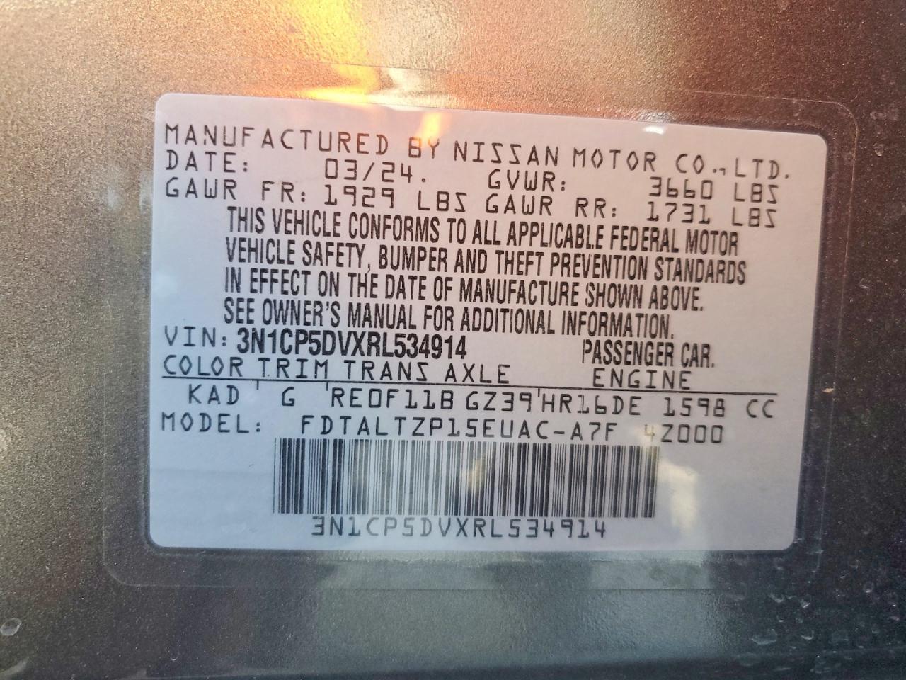 2024 Nissan Kicks Sr - zdjęcie 13