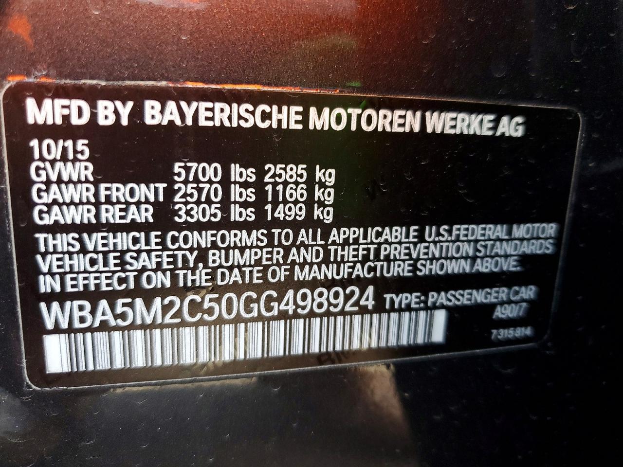 2016 BMW 535 Igt - zdjęcie 12