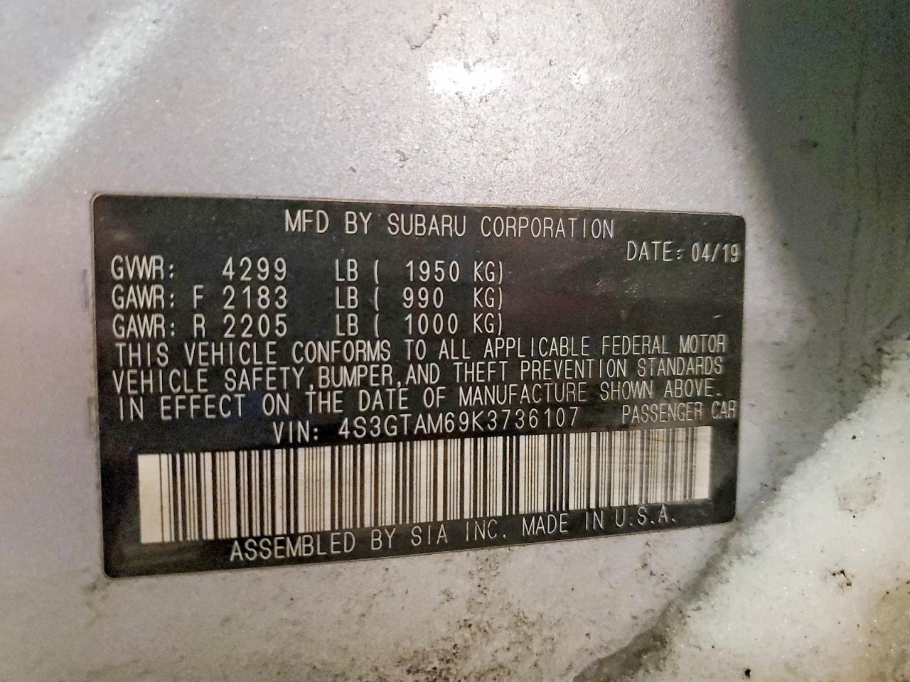 2019 Subaru Impreza Sport - zdjęcie 12