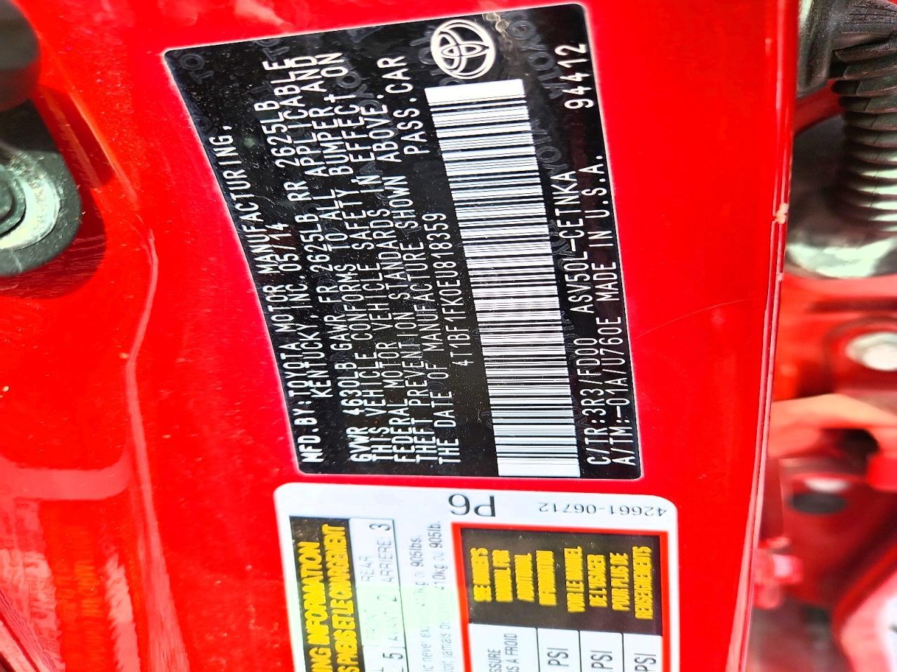 2014 Toyota Camry Le - zdjęcie 12