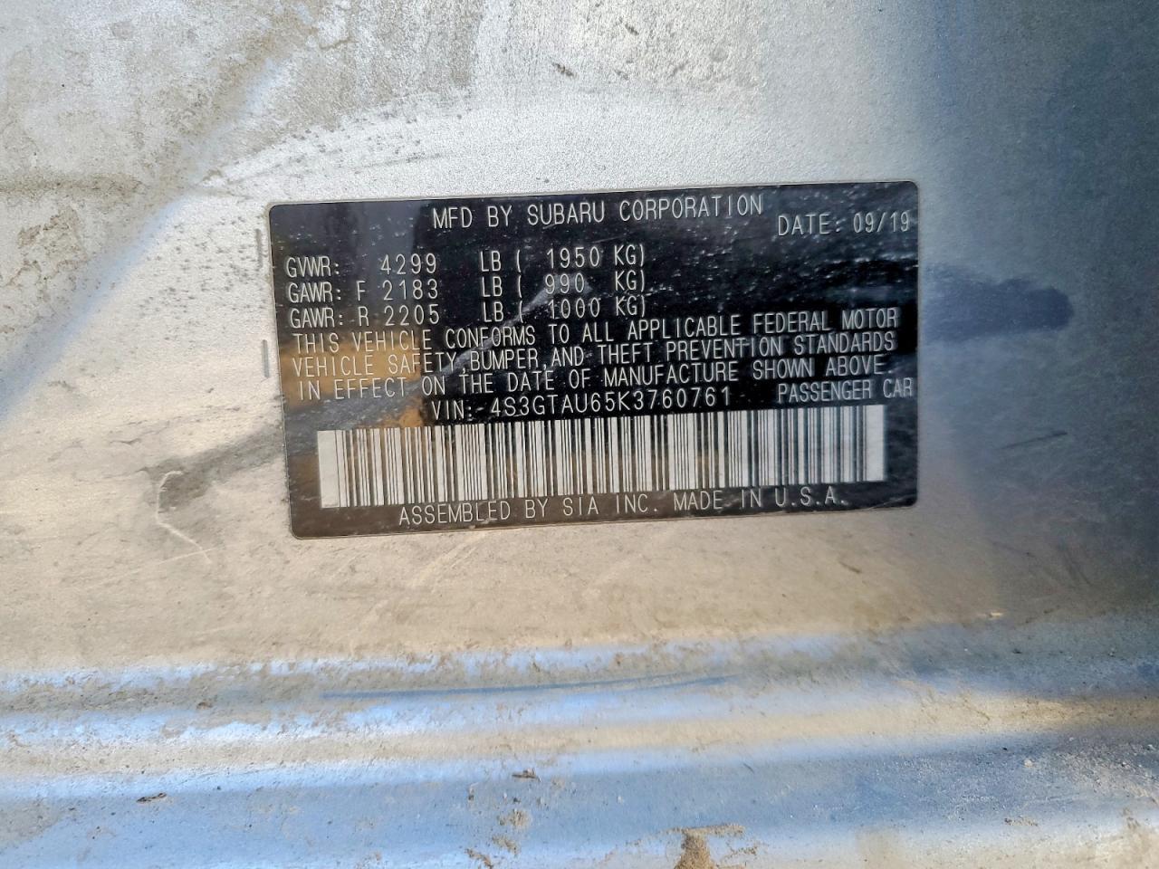 2019 Subaru Impreza Limited - zdjęcie 12